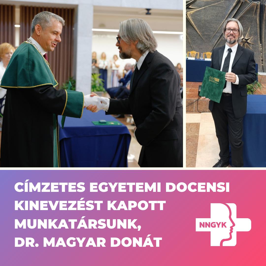 Címzetes egyetemi docensi kinevezést kapott munkatársunk, Dr. Magyar Donát